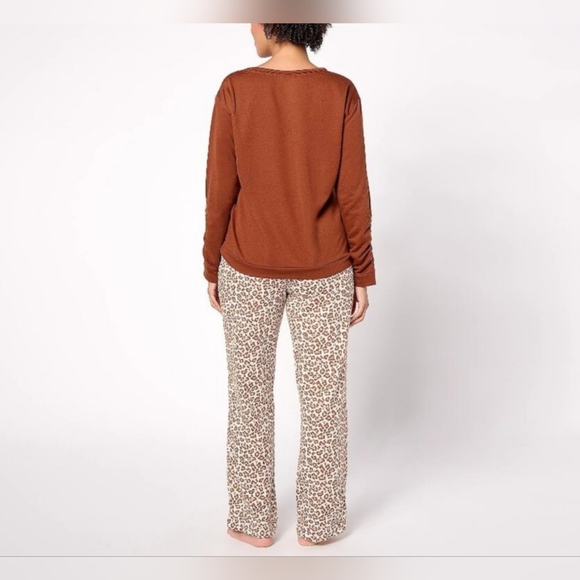 MUK LUKS Lounge Set Caramel Leopard Large -New in package - Picture 2 of 6